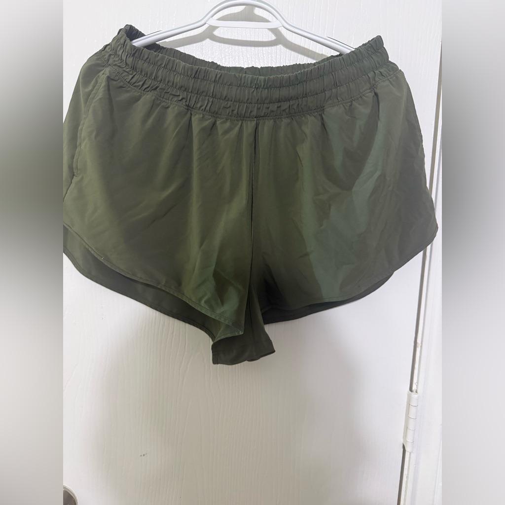 Offline By Aerie Olive Green Low Rise Twill Skort Women Large L/G